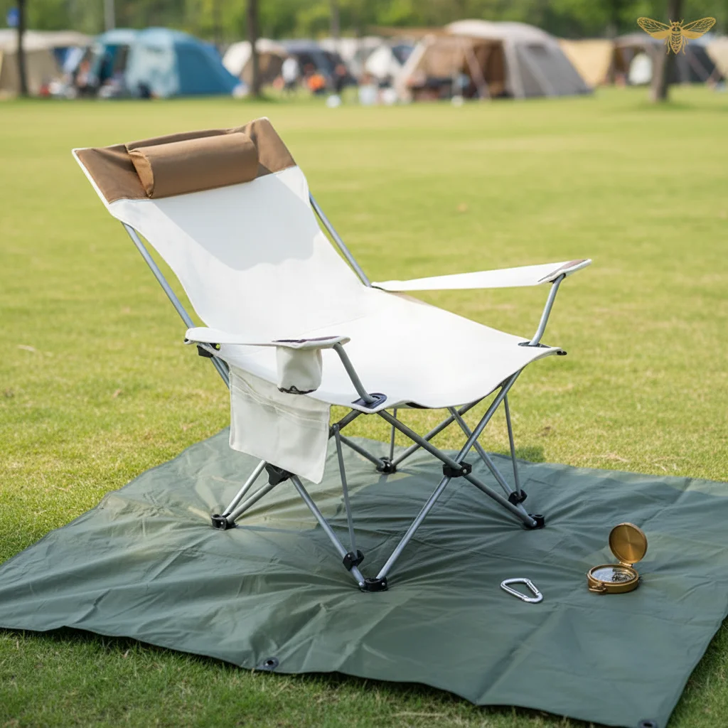 

Outdoor Folding Recliner Moon Chair Adjustable Portable Oxford Cloth Camping Fishing Beach Nap Chair