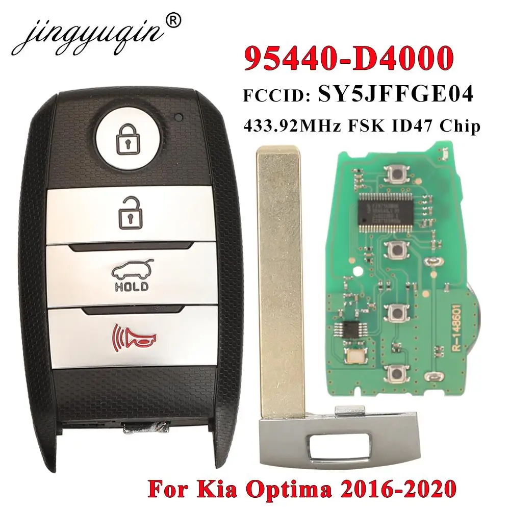 

jingyuqin for KIA Optima 2016-2020 Smart Keyless 95440-D4000 95440-D5000 433MHz ID47 4BTN Aftermarket Remote Car Key SY5JFFGE04