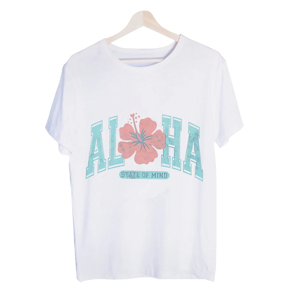 Men's Hibiscus Flower and Letter Print Graphic Tee, Vintage Style T-Shirt for Summer Vacation and Casual Outfits