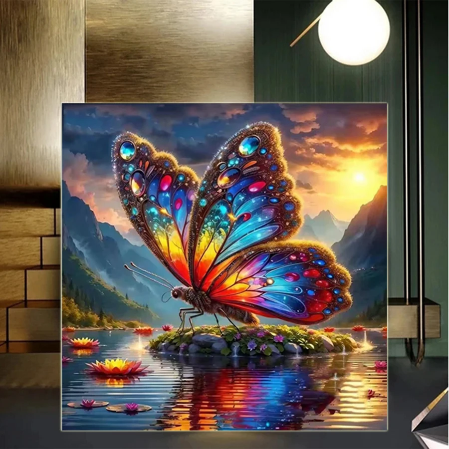 

Butterfly King 5D Diamond Painting Beautiful Butterfly Animal Diy Full Square Mosaic Embroidery Cross Stitch Bedroom Decoration