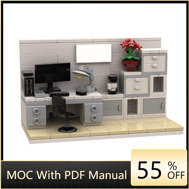 

164 PCS City Street View Office space type 2 Model MOC Customize Building Block Assembly Creative DIY Toy Birthday Gift