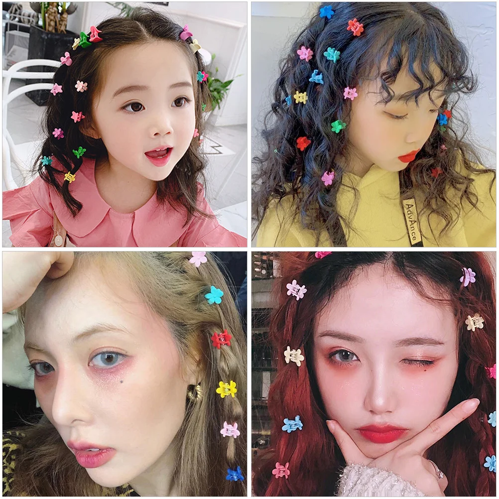 

100 Pcs Mini Clips Girls Floral Hairpin Barrette Clamps Baby Accessories Easy Grip Suitable Any Hairstyle Women Gift Hair Claw