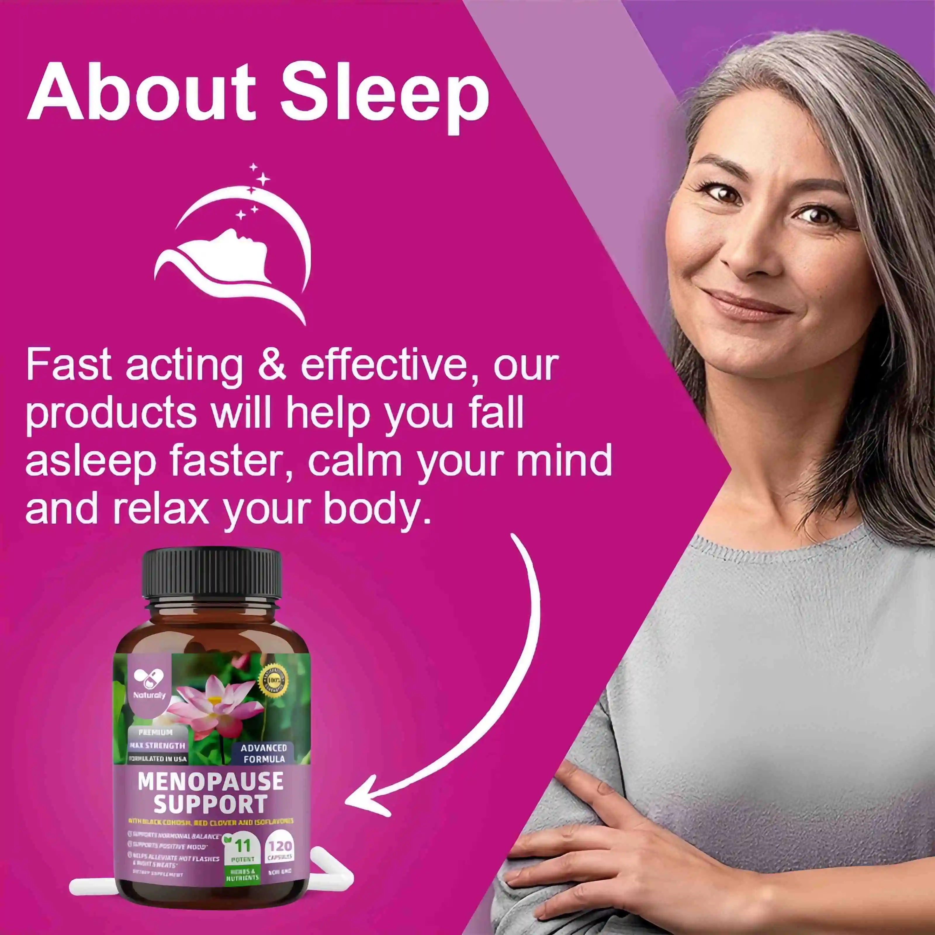 WOMEN Menopause Relief Capsules Motherwort Balance Endocrine for Night Sweats &Mood Swing Menopause discomfort