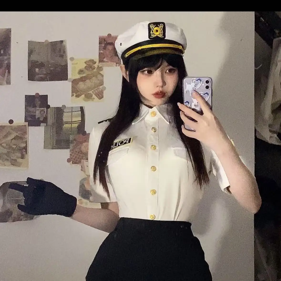 جديد المرأة القبعات الرجعية النمط البريطاني المطرزة البحرية قبعة الرغبة النقية مثير موحدة قبعة كبيرة حافة المرأة بحار قبعة