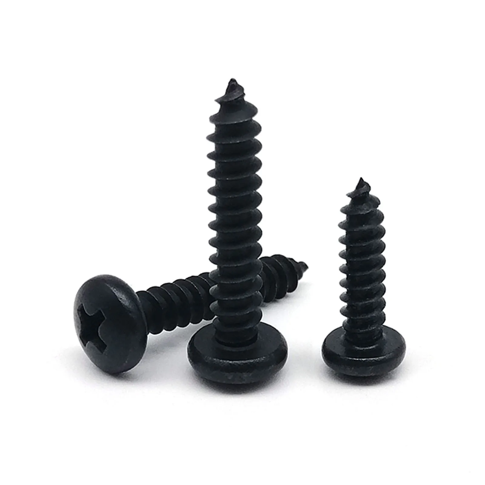 Hochwertige schwarze Kreuzschlitz-Kreuzschlitzschraube aus Edelstahl 304, runder Kopf, selbstschneidende Holzschraube, M1,4, M1,7, M2, M2,6, M3, M3,5, M4, M5, M6 – Detail 3