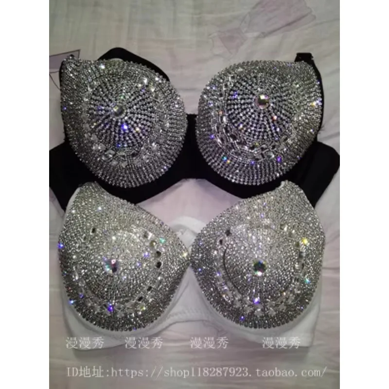 

Customized Nightclub Bar DS Diamond Performance Dress Female Singer DJ Stage Dress Interior Collar Belly Dancing Bra
