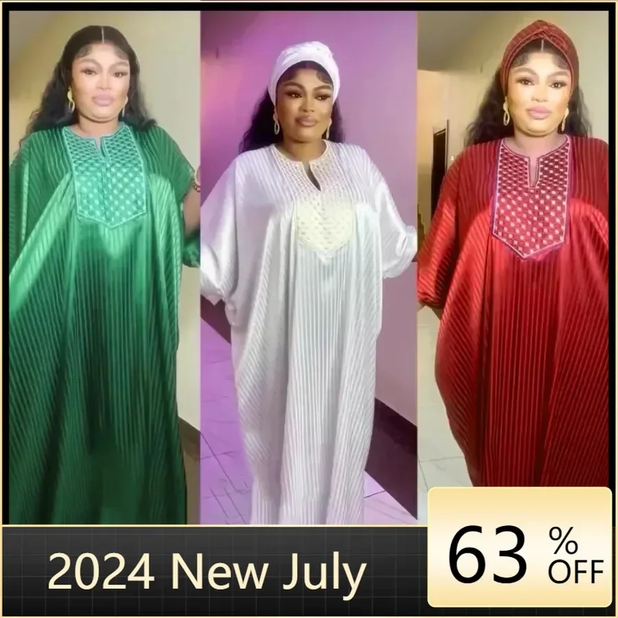 

Elegant African Dresses for Women Traditional Africa Clothing Dashiki Ankara Outfits Gown Abayas Robe Muslim Kaftan Maxi Dress