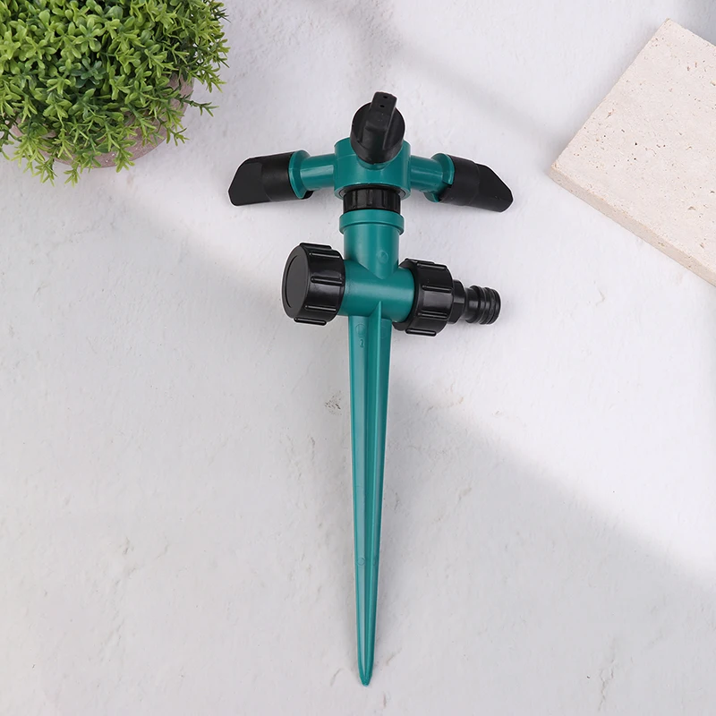 Garden Sprinkler Ground Inserted Rotating Lawn Sprinkler For Yard 360-Degree Automatic Rotating Three-Fork Irrigation Sprinkler