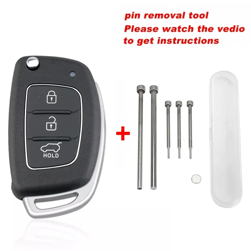 3 Button Flip Car Key Case With Repair Tool Set For Hyundai I10 I20 I40 Ix35 Santa Fe Remote Fob Auto Key Shell Accessories