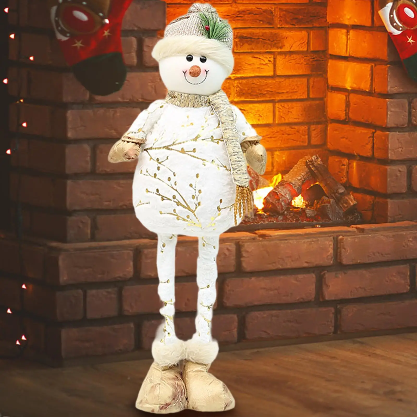 

Christmas Snowman Doll Home Decor Ornament for Tabletop Fireplace Indoor