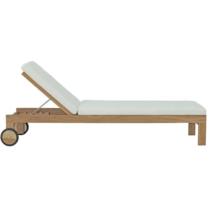 Outdoor Pátio Lounge Chair com Almofadas, Sofá reclinável, Teak Bed