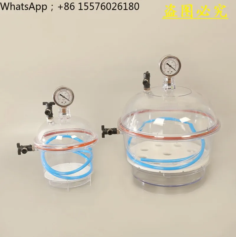 Plastic Vacuum Dryer 150 250mm Laboratory Vacuum Tank Drying Dish Double Valve Transparent Dryer