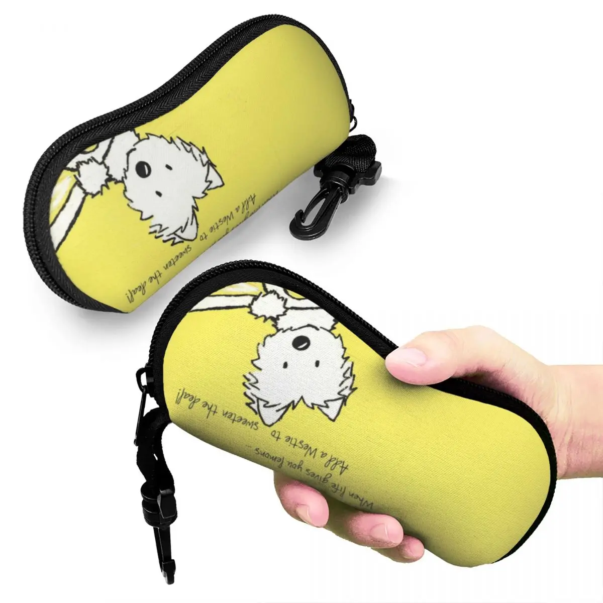 Life Lemons Westie Dog Shell Eyeglasses Protector Cases Cute Sunglass Case West Highland White Terrier Glasses Pouch