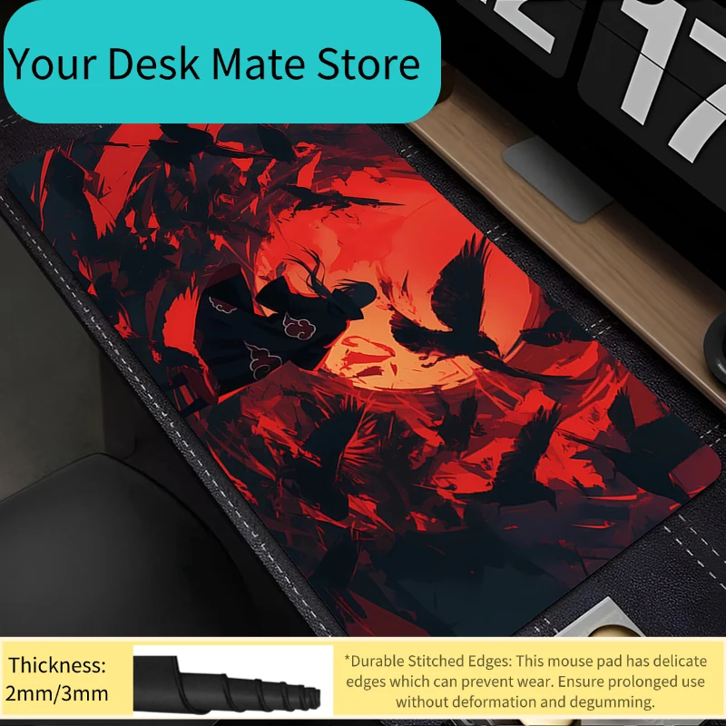 Mouse Pad Naruto Itachi Uchiha Gamers Computer Extended XXL Mousepad Laptop Desk Mouse Mat Gaming Keyboard Rubber Durable Carpet