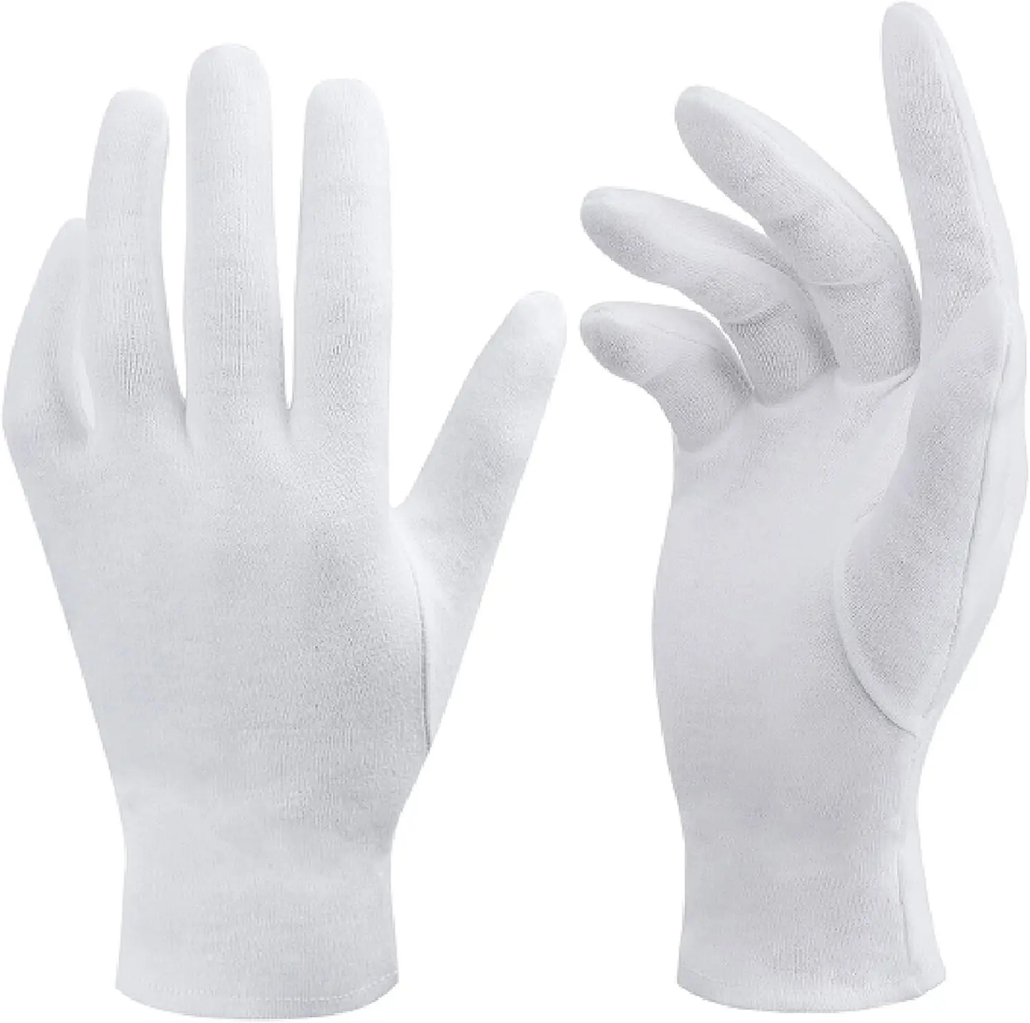 

White Cotton Gloves for Dry Hands, Moisturizing & Eczema Overnight, Sleep & Spa Treatment, Medium Size, 3 Pairs