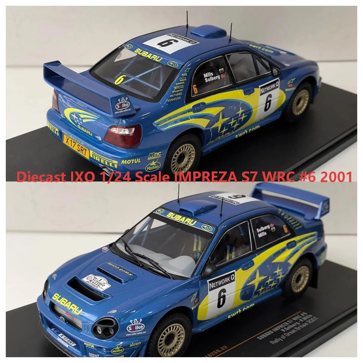Diecast IXO 1/24 Scale IMPREZA S7 WRC #6 2001 48 X1 Alloy Car Model