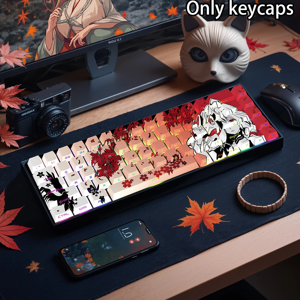 

74/129 key face girl anime keycaps, made of PBT material, with a smooth and delicate touch