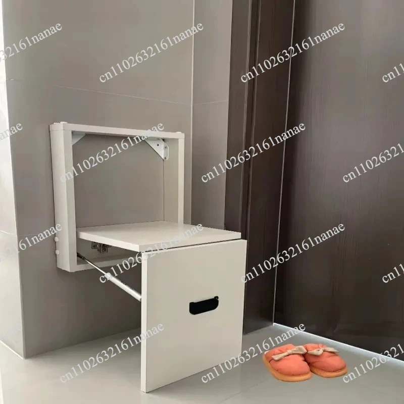 

Solid Wood Foldable Wall Mounted Hidden Stool Space Saving Seat