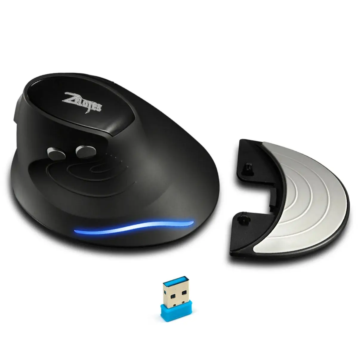 Zelotes F-17 Grip Mouse verticale 2.4G Mouse wireless Regolazione DPI a 3 velocità Mouse da gioco per computer portatile