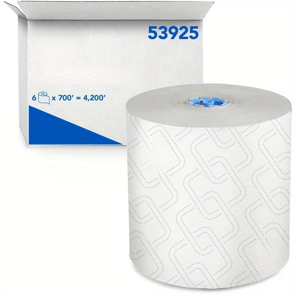 

6 Pack Paper Towel Roll White 700 Sheets Per Roll Absorbent Bulk Towels for Kitchen Cleaning