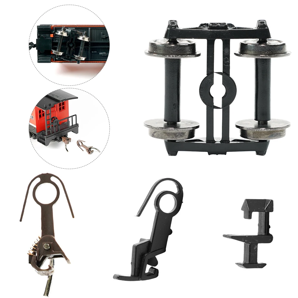 Model Train Couplers 1:87 HO Scale Couplings Knuckle Spring DIY Hooks/POM Bogies with Couplers