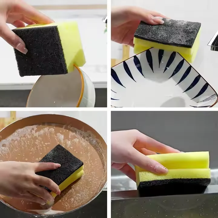 2-PC Dishwashing Sponge,Kitchen Cleaning Scrubbing Tool,Scrubbing Sponge Pad,Dishcloth Suitable for Kitchen Pot Cleaning