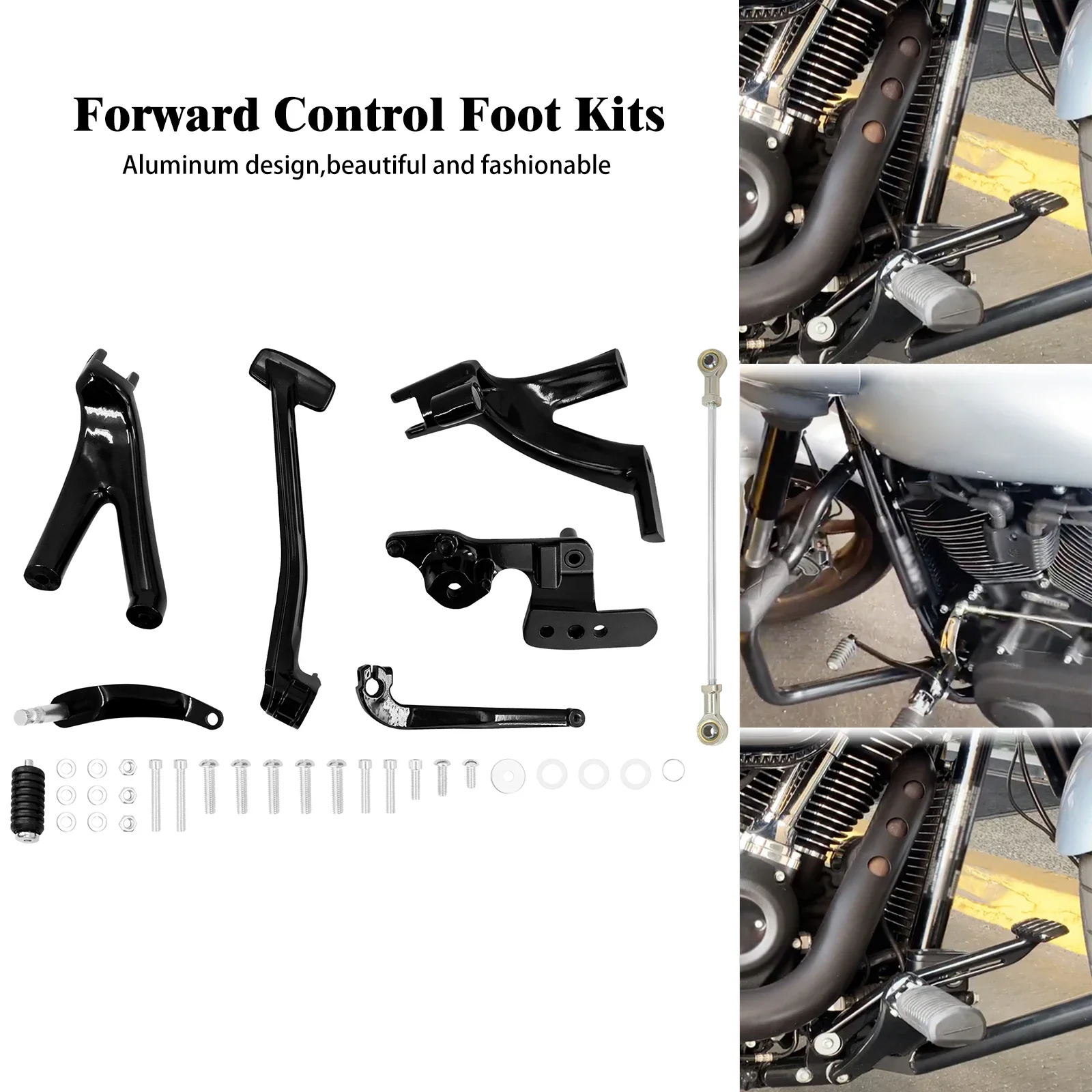 

Motorcycle Forward Control Foot Pegs Kits Billet Aluminum Foot Pegs Rest For Harley Low Rider FXBB Street Bob FXLR 2018-2023