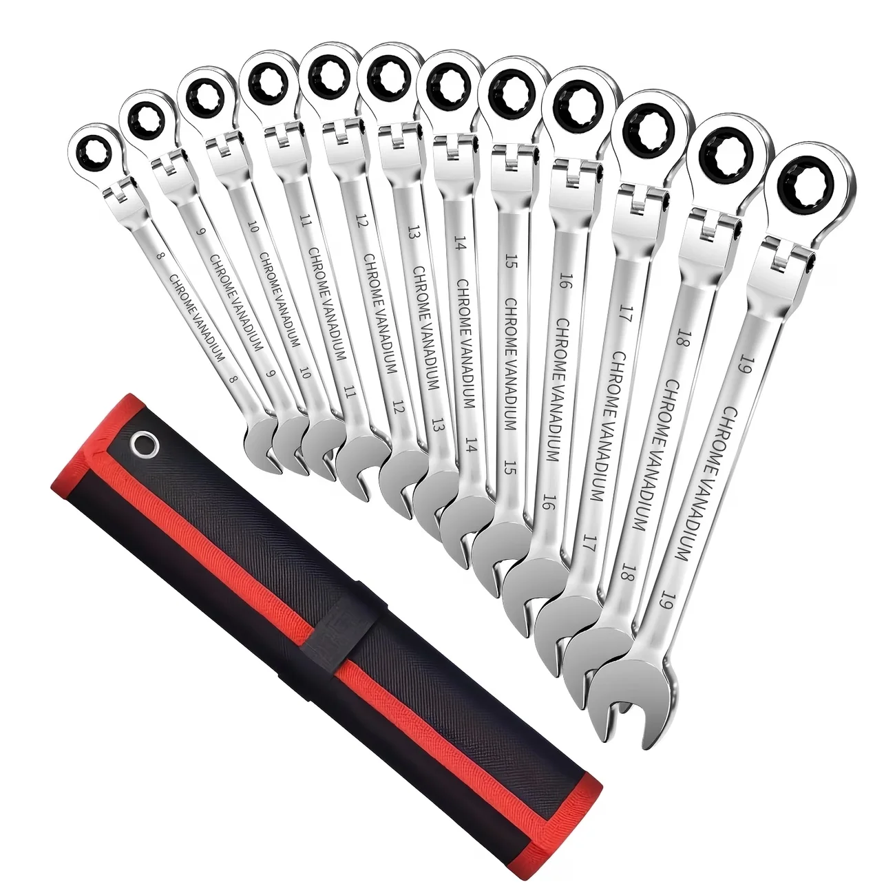 

Набор регулируемых гаечных ключей с трещоткой, 6/12 шт., метрические стандартные размеры 8-19 мм, гибкая регулируемая конструкция, универсальный набор инструментов для обслуживания.