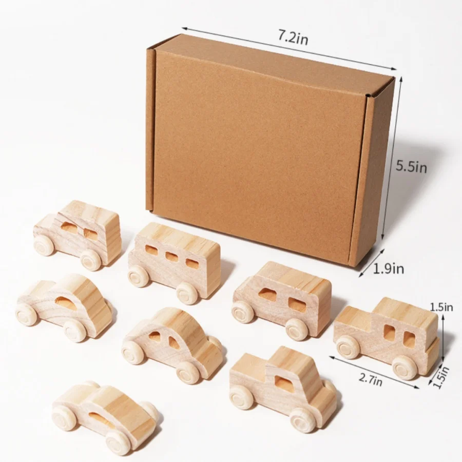 DIY 수제 나무 그래피티 자동차, 어린이 다채로운 그림 및 채색 모델, 장난감, 입체 채색 빌딩 블록