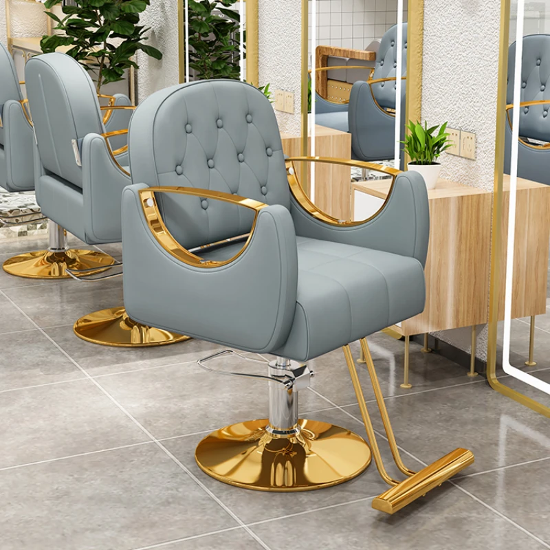 Cosmetic Rolling Wheel Barber Chairs Makeup Vintage Lash Barber Chairs Aesthetic Fotel Fryzjerski Commercial Furniture YQ50BC