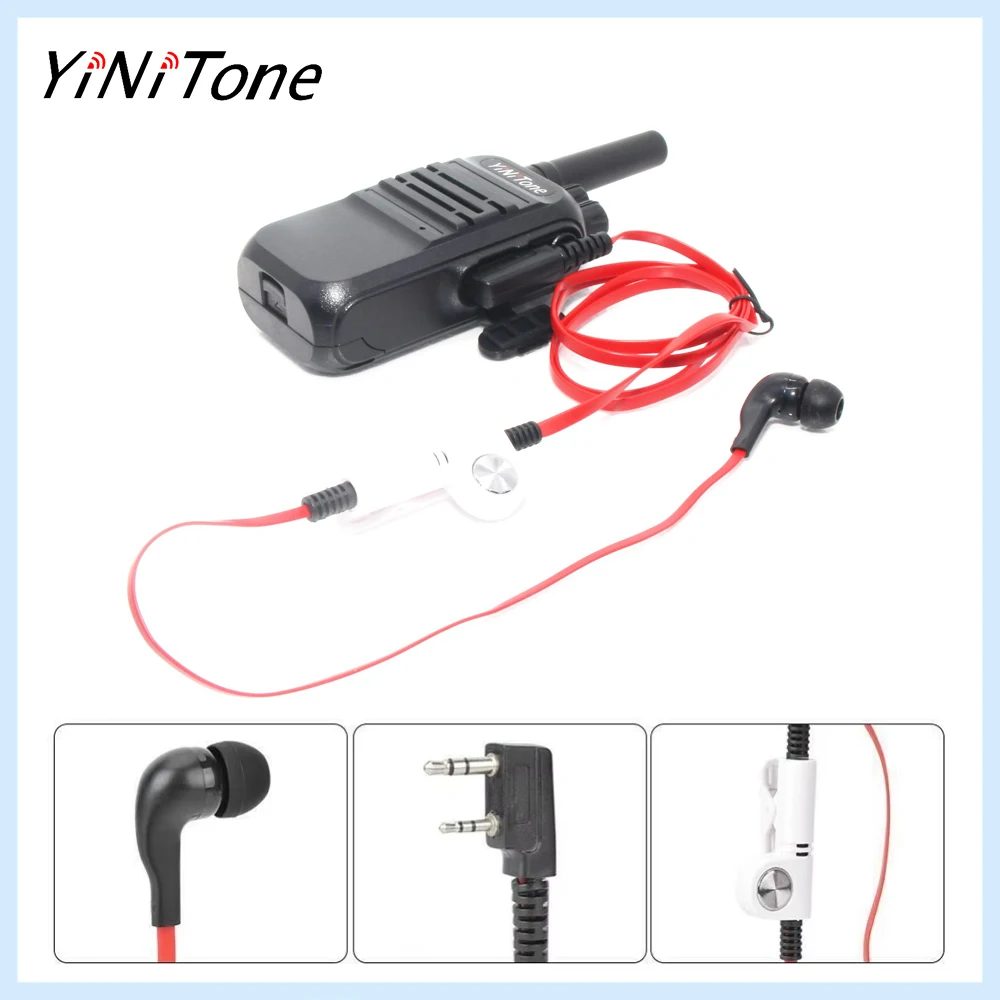 Baofeng UV5R/UV-8D PTT Headset | 2-Pin Noodle Design | ABS Plastic & Anti-Noise Mic for Police/Construction Crews
