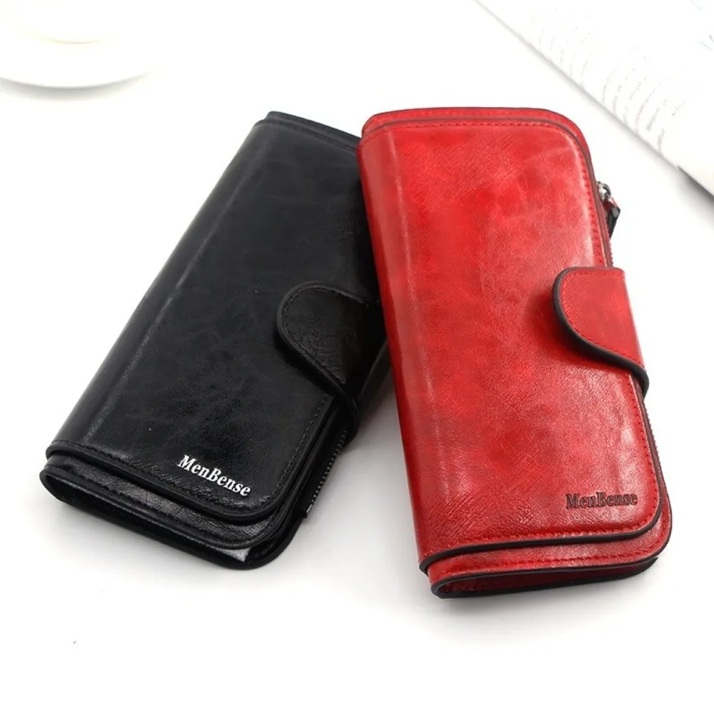 

Large Capacity Women Long Wallet Korean Style Multifunctional PU Leather Wallet Solid Color Multi Card Solt Clutch Bag Men