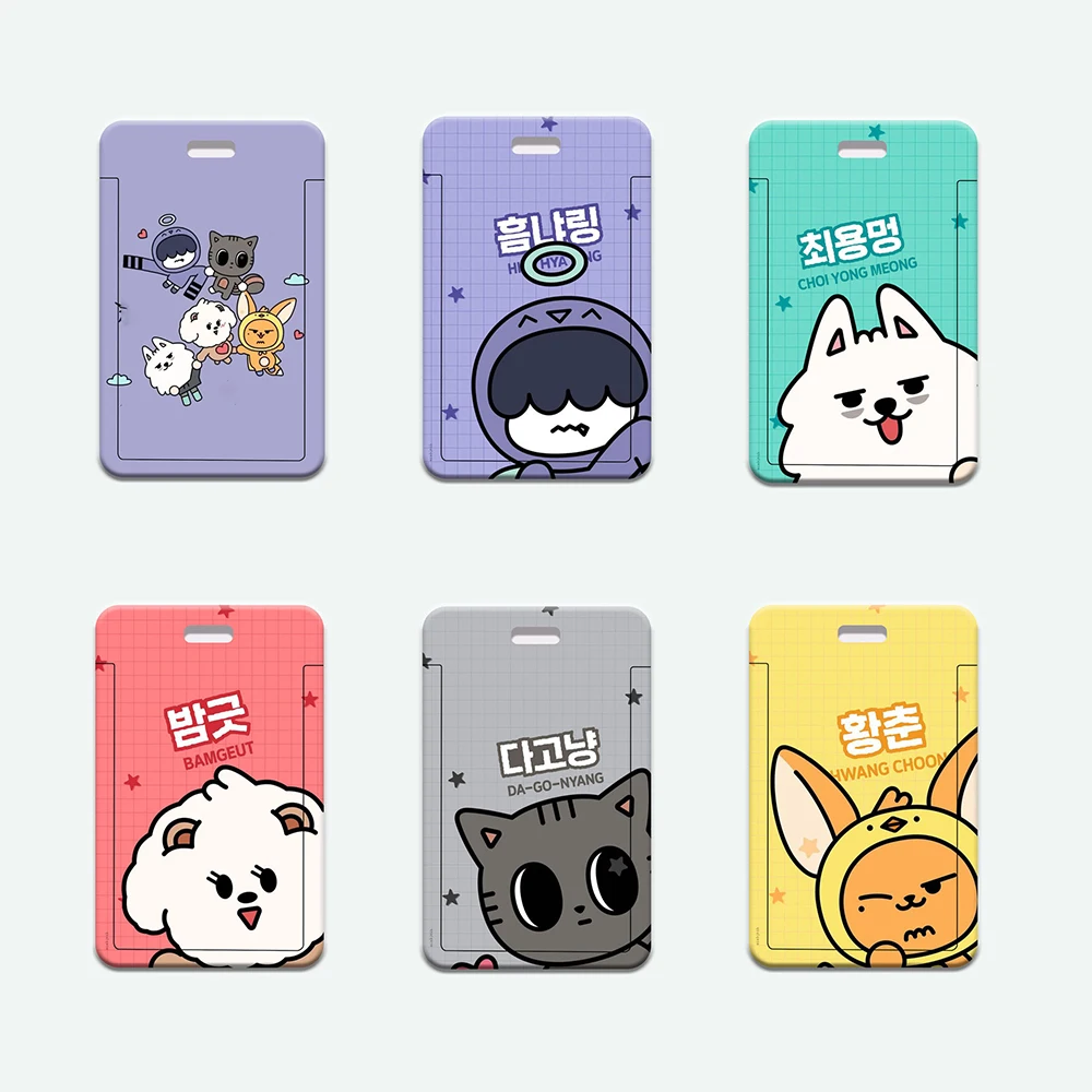 

KPOP Yeonjun Beomgyu Cartoon ID Card Holder Pendant Soobin Hueningkai Photos Display Protective Cards Case Fans Collection Gifts