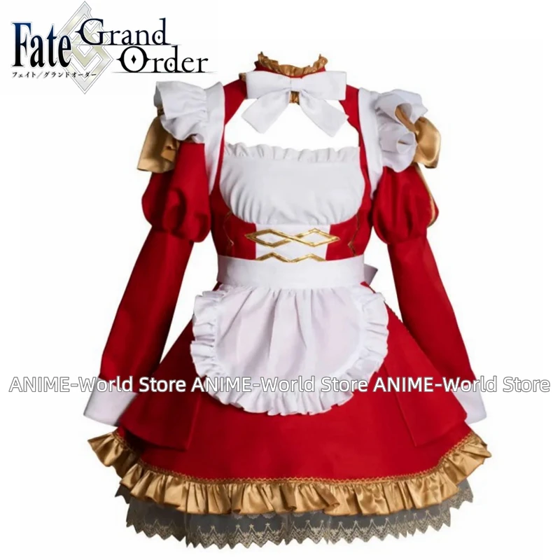 Fate Grand Order Saber Nero Claudius Caesar Augustus Germanicus Maid Cosplay Costume WIG