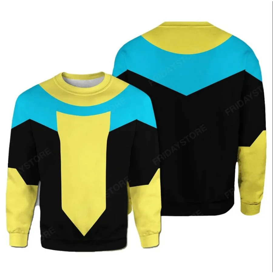 Anime Invincible Mark Grayson 3D Print Oversized Hoodie Women Men O-neck Long Sleeve Crewneck Sweatshirt Cosplay Costume