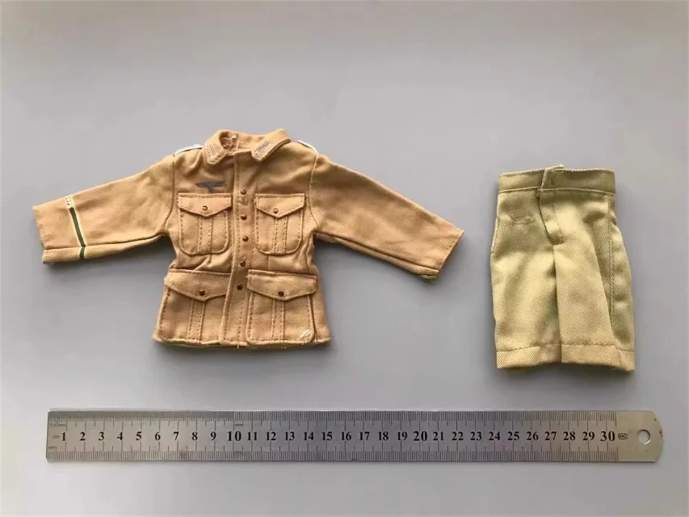 

Scale 1/6th 21st Soldier Doll Dress Uniform Pant Desert Sand Color Waist Belt Scarf Accessories Toys Model For 12" Doll Figure