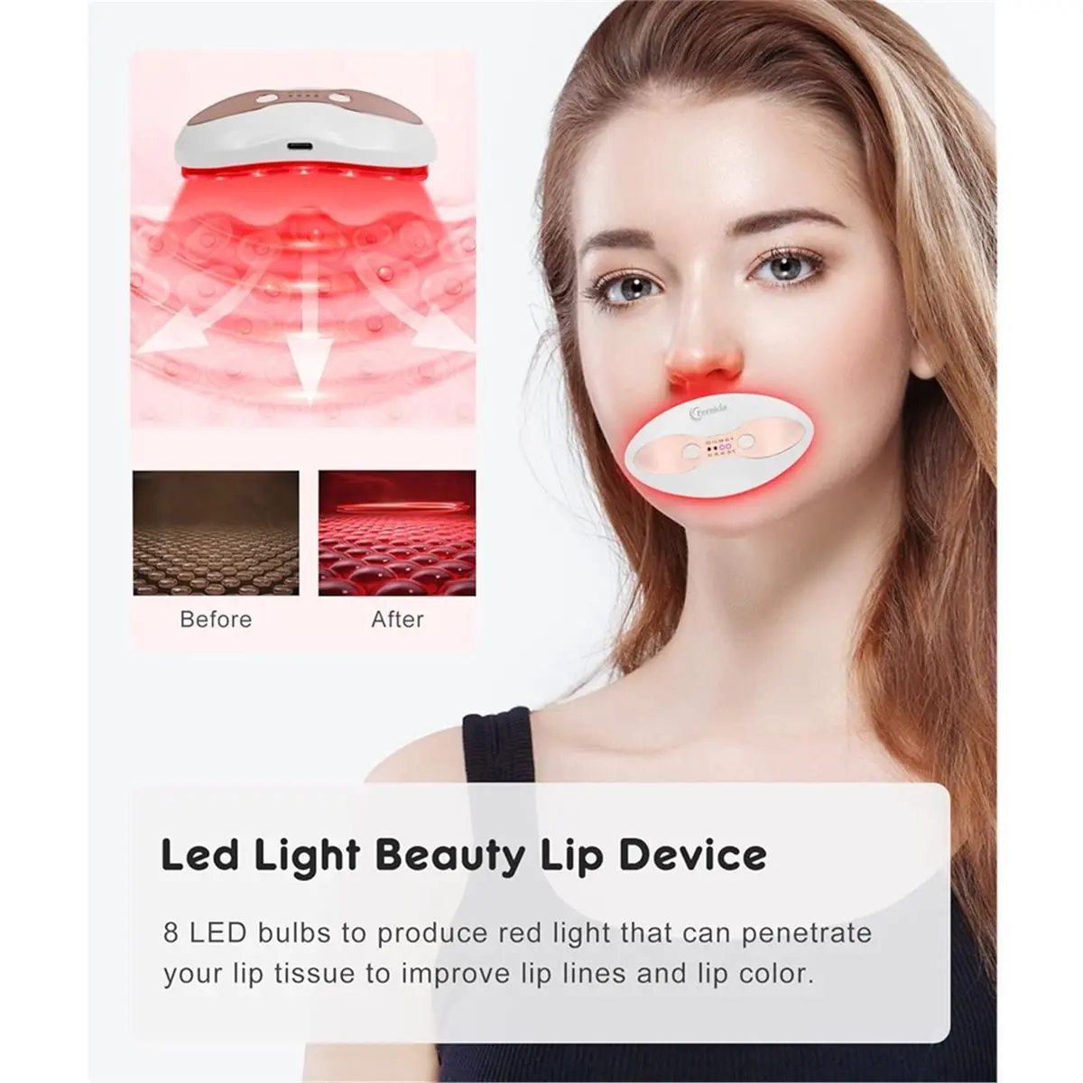 2 in 1 Lip and Eye Care Tool with Heated for Anti-Aging, Smooth Lip Wrinkles, Lip Plumper and Reduce Dark Circles