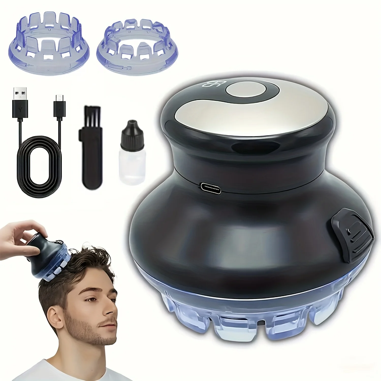 UFO Men'S Professional Wireless Portable Hair Clipper, USB Rechargeable, Facial Shaping, Self-Style Hair Trimmer, Ideal for Home And Salon Use, Perfect for Barbers And Stylists, Great Gift for Holidays