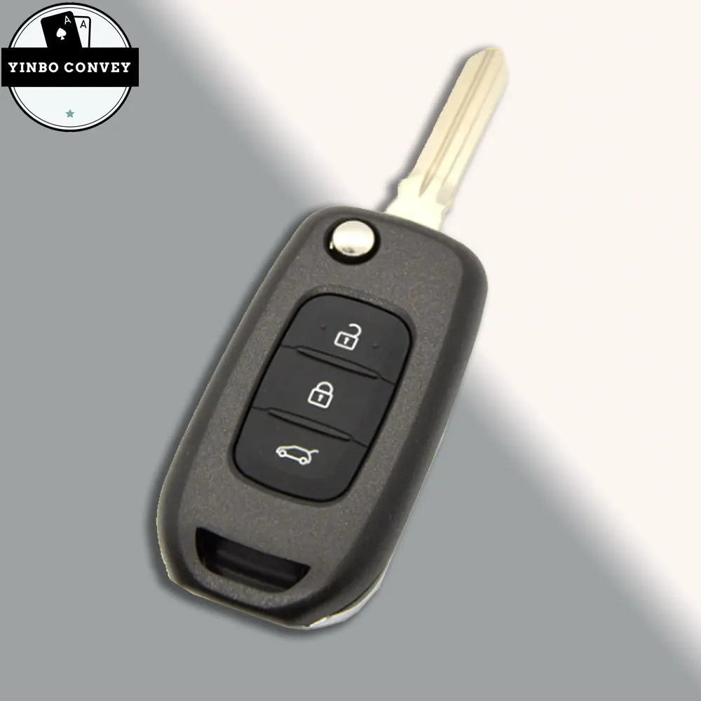 YINBO - 2/3 Buttons New Replacement For Renault Megane 2 3 Duster Clio Buttons Car Case Cover Remote Flip Folding Auto Key Shell