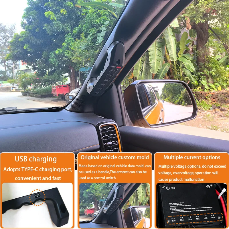 For Ford Everest-specific A-pillar handle 6-channel integrated remote switch controller with handle and expansion bracket