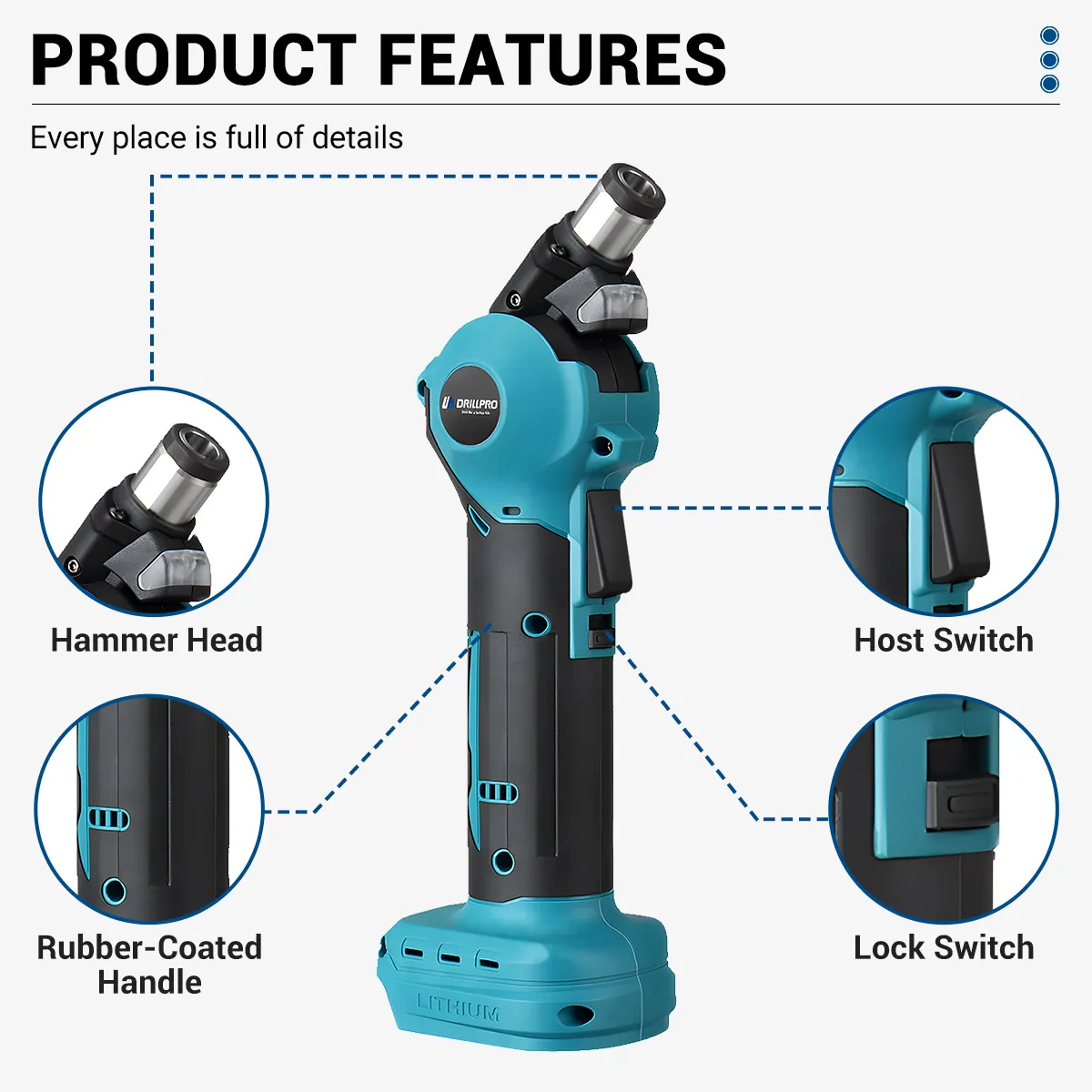 Trapano a percussione elettrico Drillpro 180W cacciavite a percussione a batteria trapano a testa regolabile utensile elettrico per batteria Makita