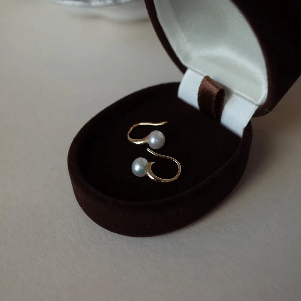 925 Sterling Silver Plated 14K Gold Shell Pearl Earrings for Women Korean Temperament Jewelry Accessories