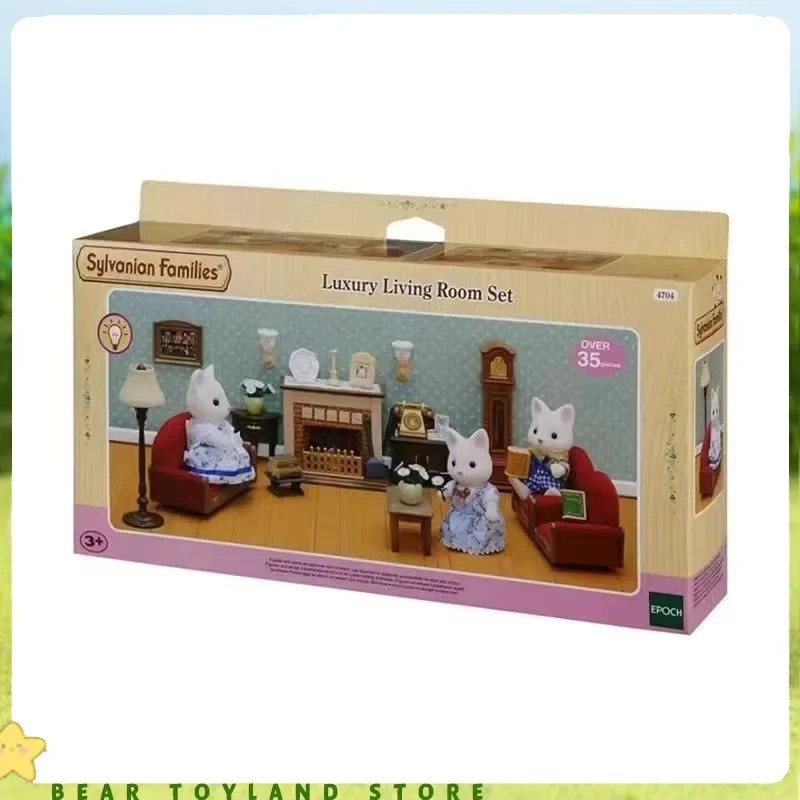 Sylvanian Families Toys Girl Toy Kitchens Authentic Ternurines Red Sofa Fireplace Retro Living Room Out of Print Living Room Set