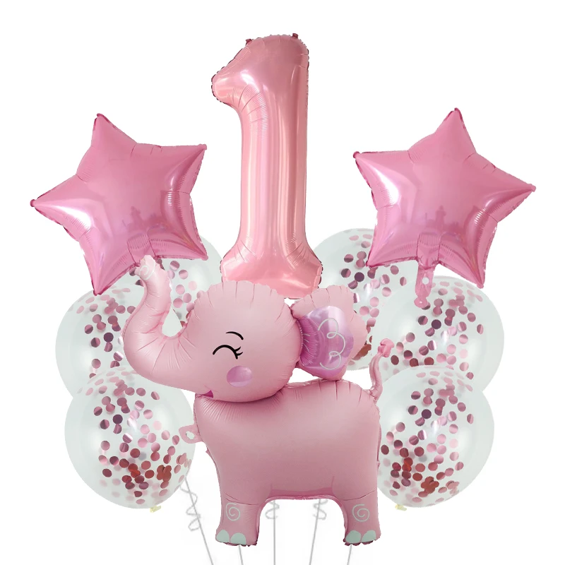 10 قطعة بالونات الحيوانات البرية لطيف الغابة موضوع حديقة الحيوان لوازم الحفلات 4D الفيل عدد بالونات الأطفال حفلة عيد ميلاد لوازم