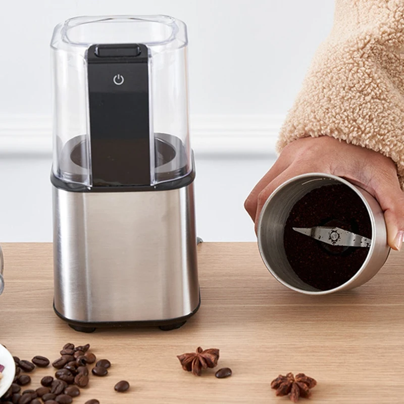 Portable Electric Coffee Bean Grinder Kitchen Tool Herbs Pepper Spices Nuts Grains Medicine Crusher EU Plug