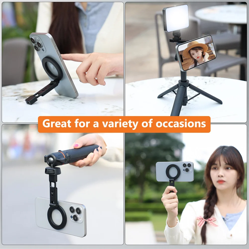 Wielofunkcyjny magnetyczny uchwyt na telefon VRIG z zimną stopką 1/4 "-20 Uchwyt na statyw do telefonu stacjonarnego do oświetlenia mikrofonu MagSafe iPhone Android — zdjęcie produktu 5