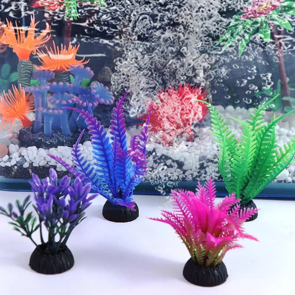 Decorative Artificial Aquatic Plants Simulation Lifelike Water Weeds Ornament Mini Plastic Fake Water Plants Home