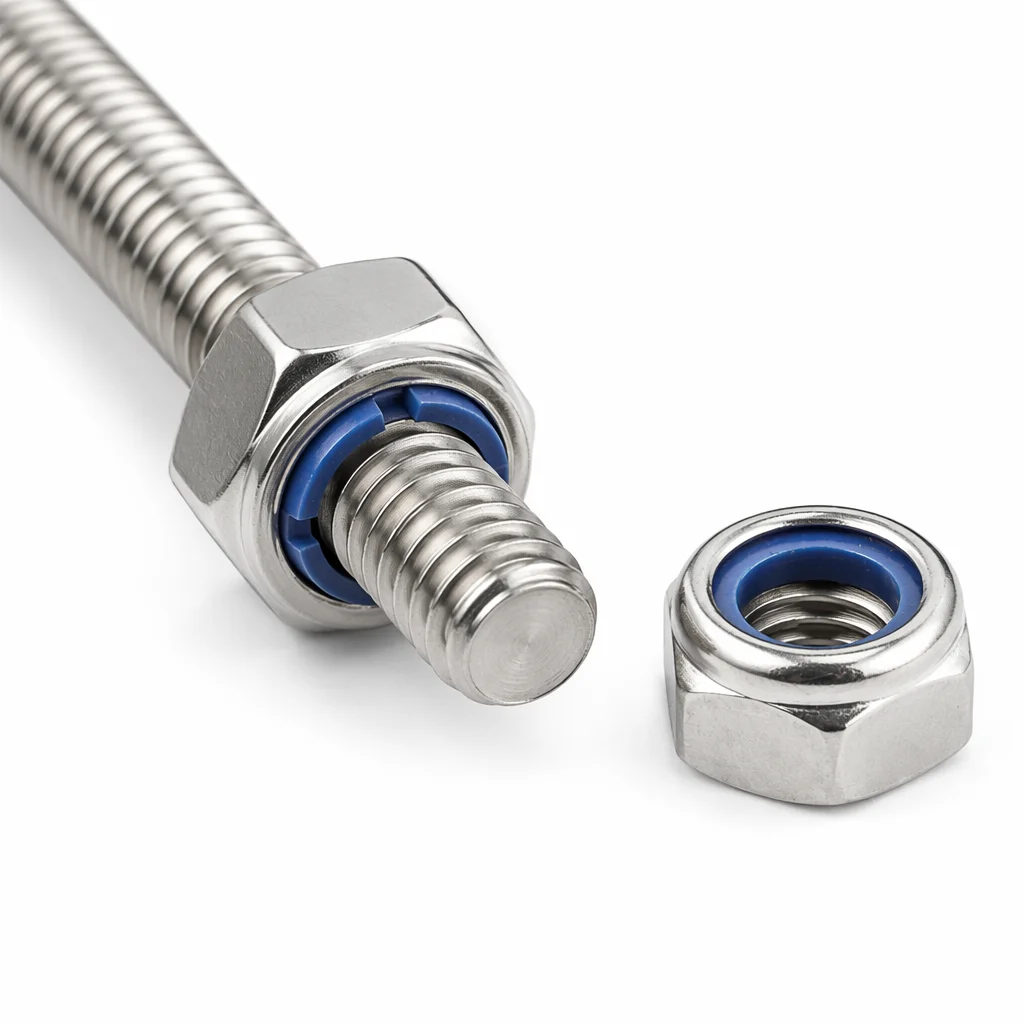 Hexagon Nylock Nuts,M2 M2.5 M3 M4 M5 M6 M8 M10 M12 M14,304 Stainless Steel Nylon Insert Self Locking Nuts