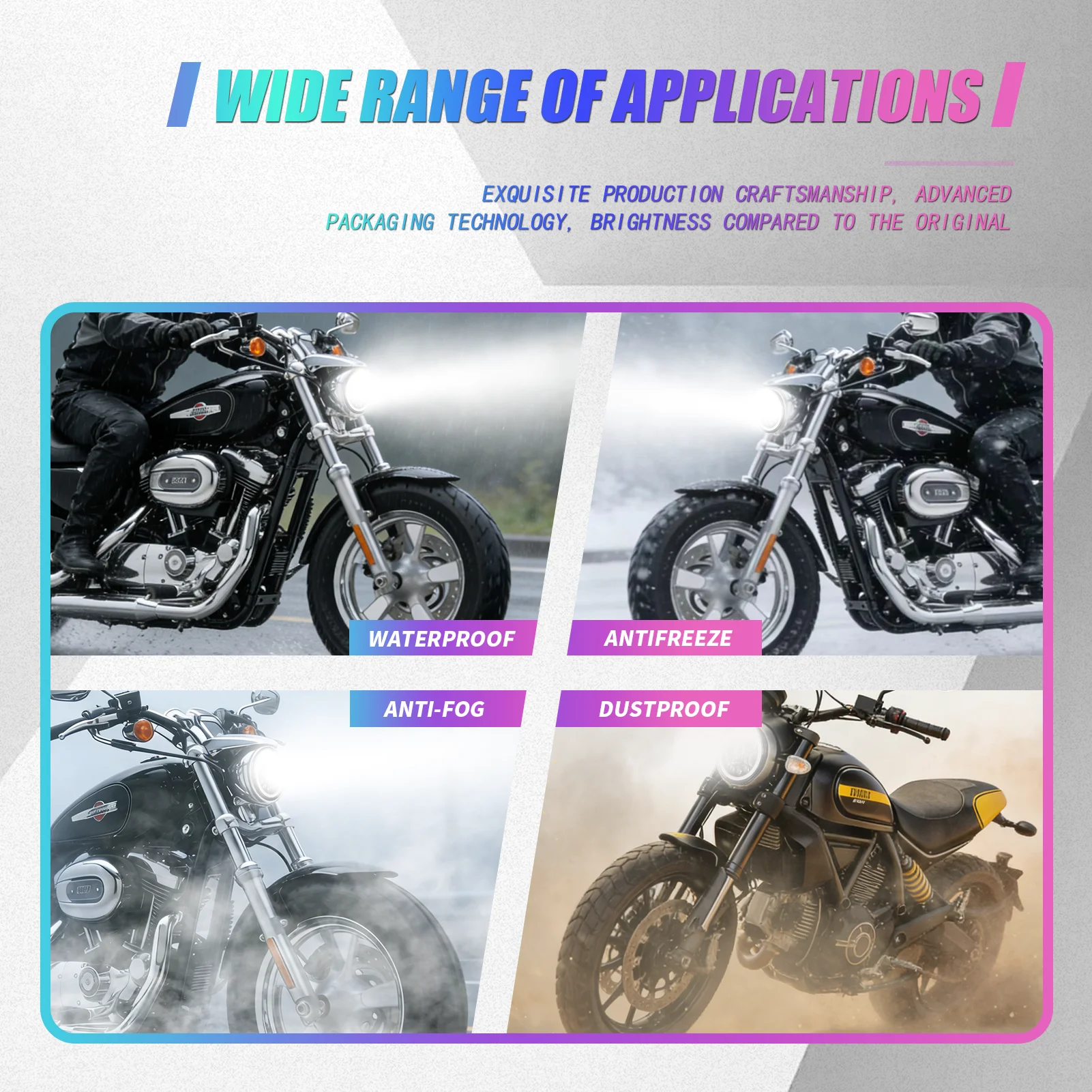7 Inch Motorcycle Off Road Vehicle Led Headlight For JEEP Wrangler JK Harley Davidson Touring Road King Cafe Racer Bobber Yamaha