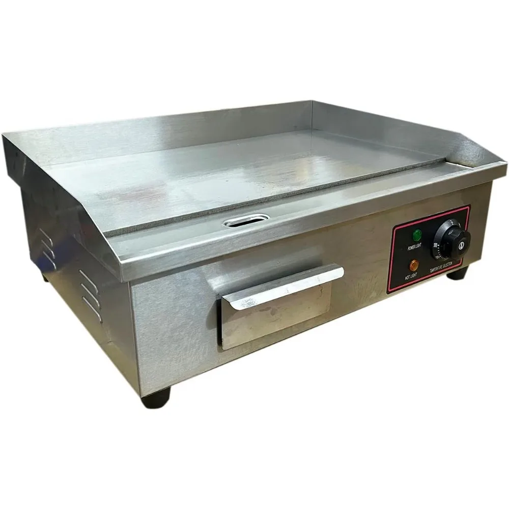 1600W 22" Extra Large Commercial Electric Countertop Griddle Grill, Flat Top Grill Indoor, Stainless Steel Restaurant Grill,